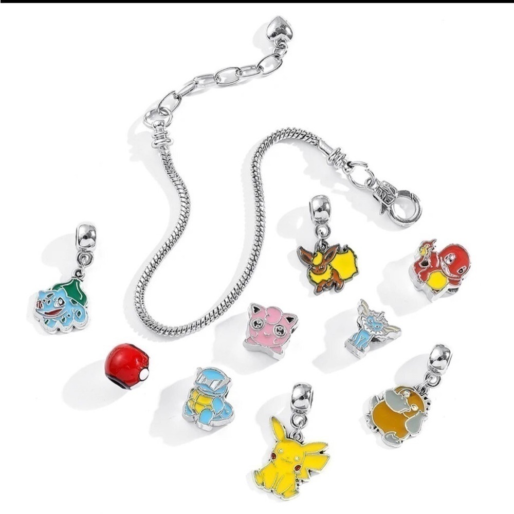 Silver Plated Pokémon Themed Charm Bracelet - Picture 8 of 8